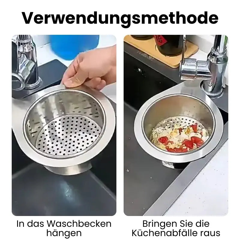 1+1 Gratis | EdelFix™ – Edelstahl-Eckabflussgitter und Küchenorganisationskorb