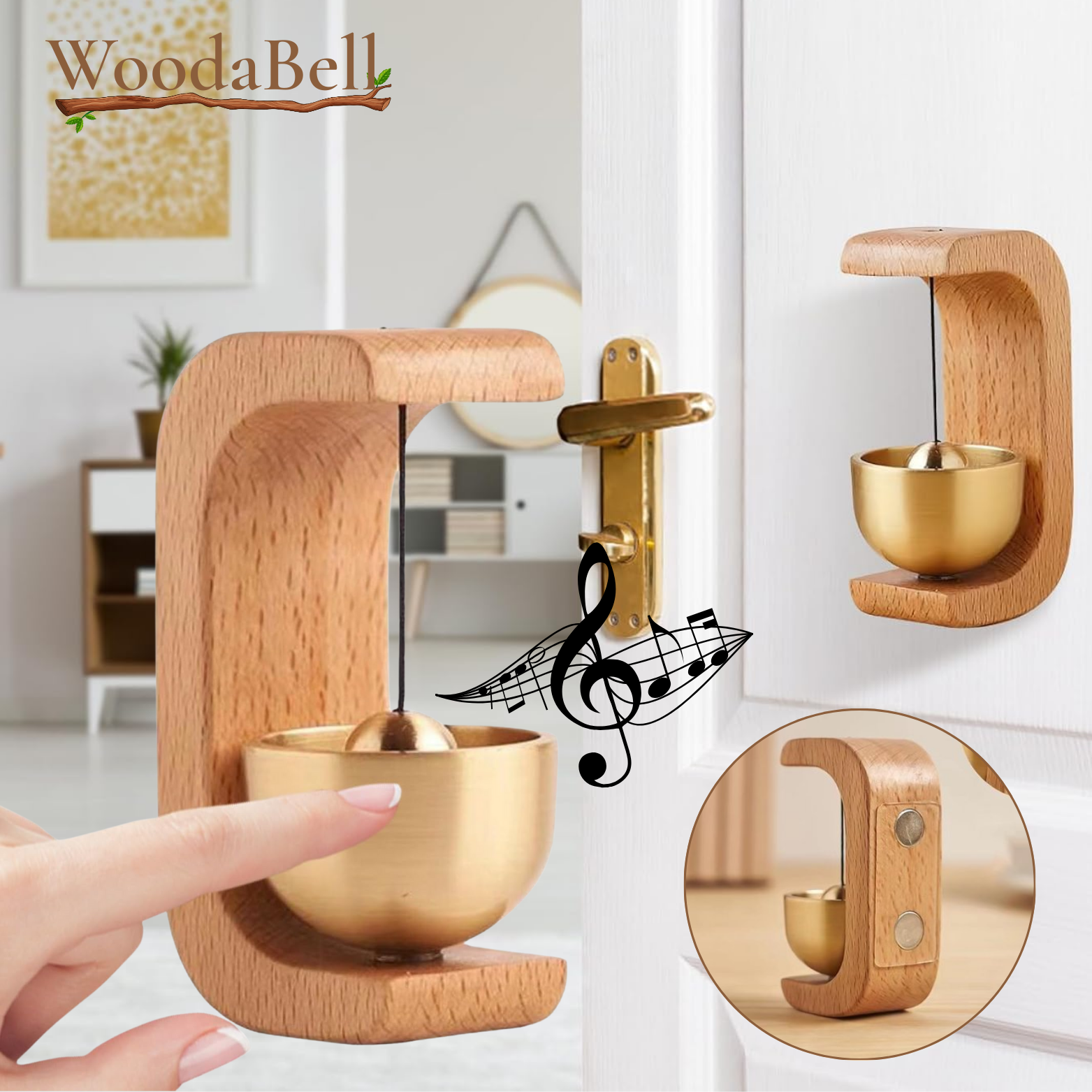 WoodaBell™ – Magnetic Wooden Door Chime