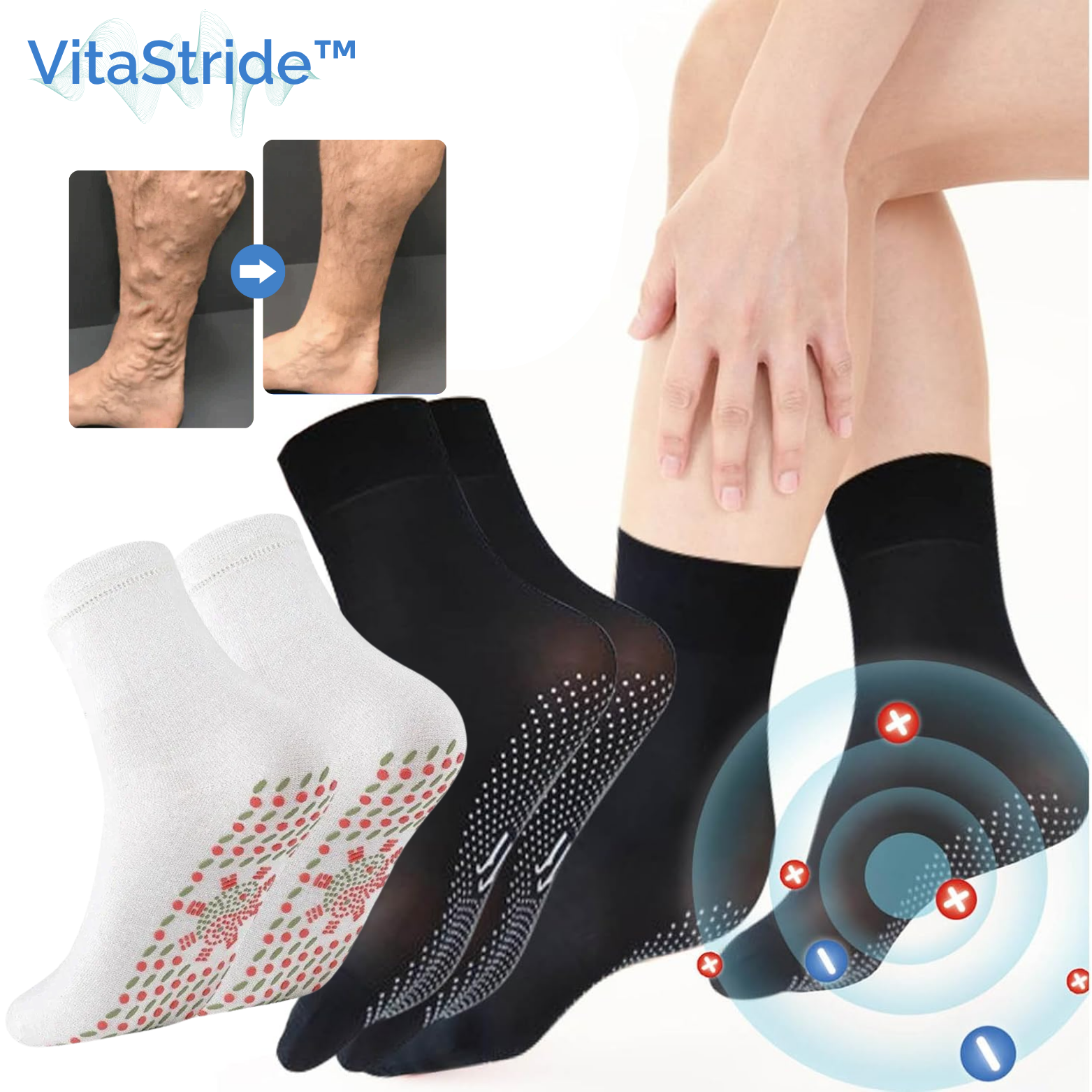 VitaStride™ Ionen-Kompressionssocken mit Tomalin