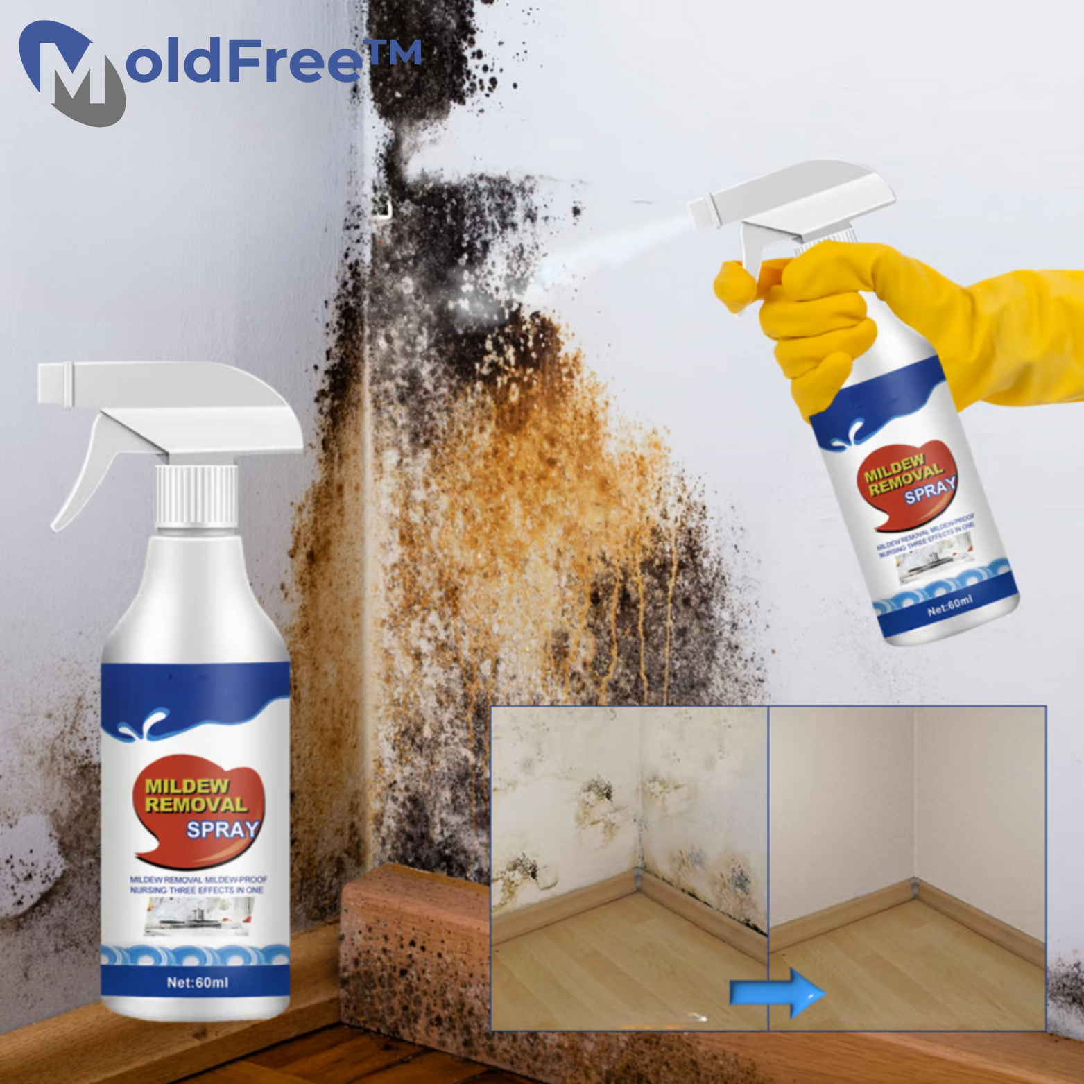 1+1 GRATIS | MoldFree™ Schimmelpilz-Entfernungsspray