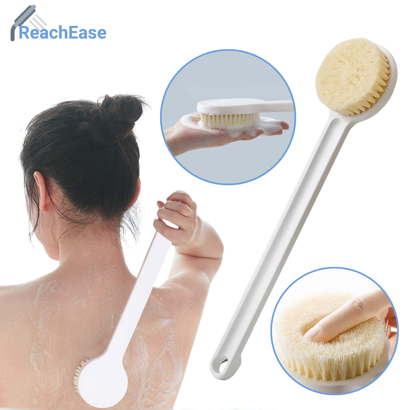 ReachEase Duschbürste mit langem Griff – Sanfte Rückenreinigung & Hautpeeling