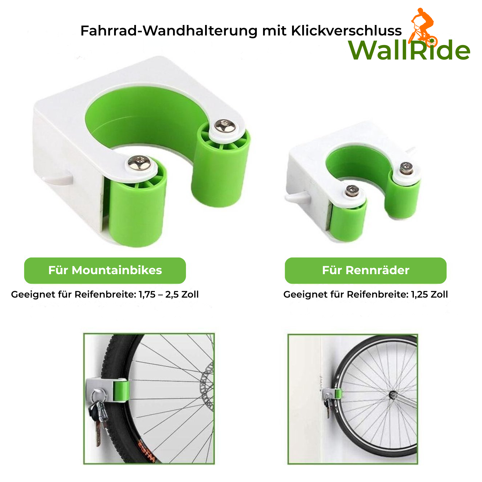 WallRide Fahrrad-Wandhalterung für Rennrad & MTB