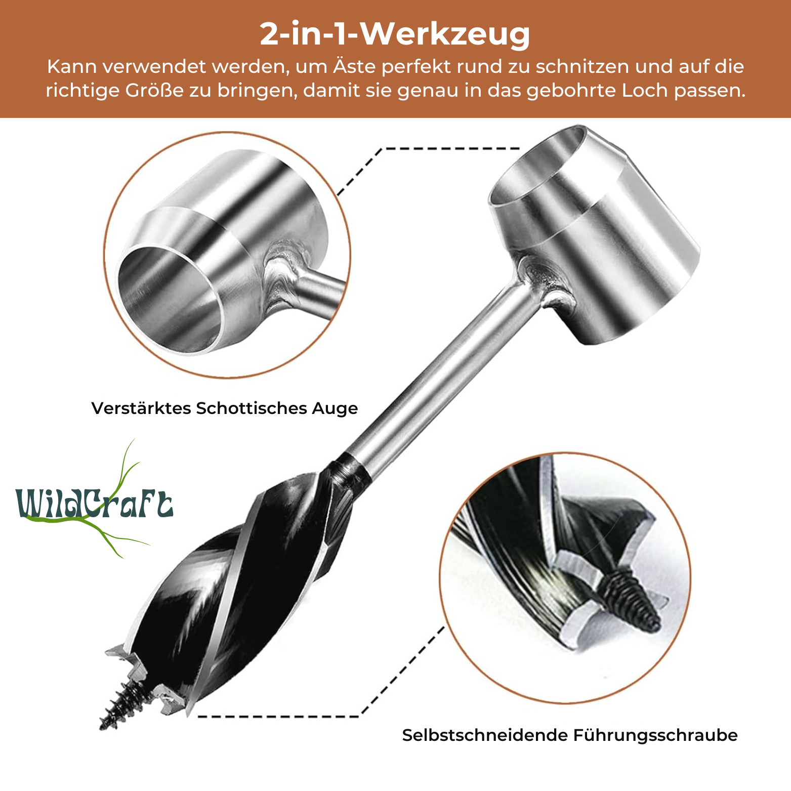 WildCraft Handbohrer für Holzbearbeitung