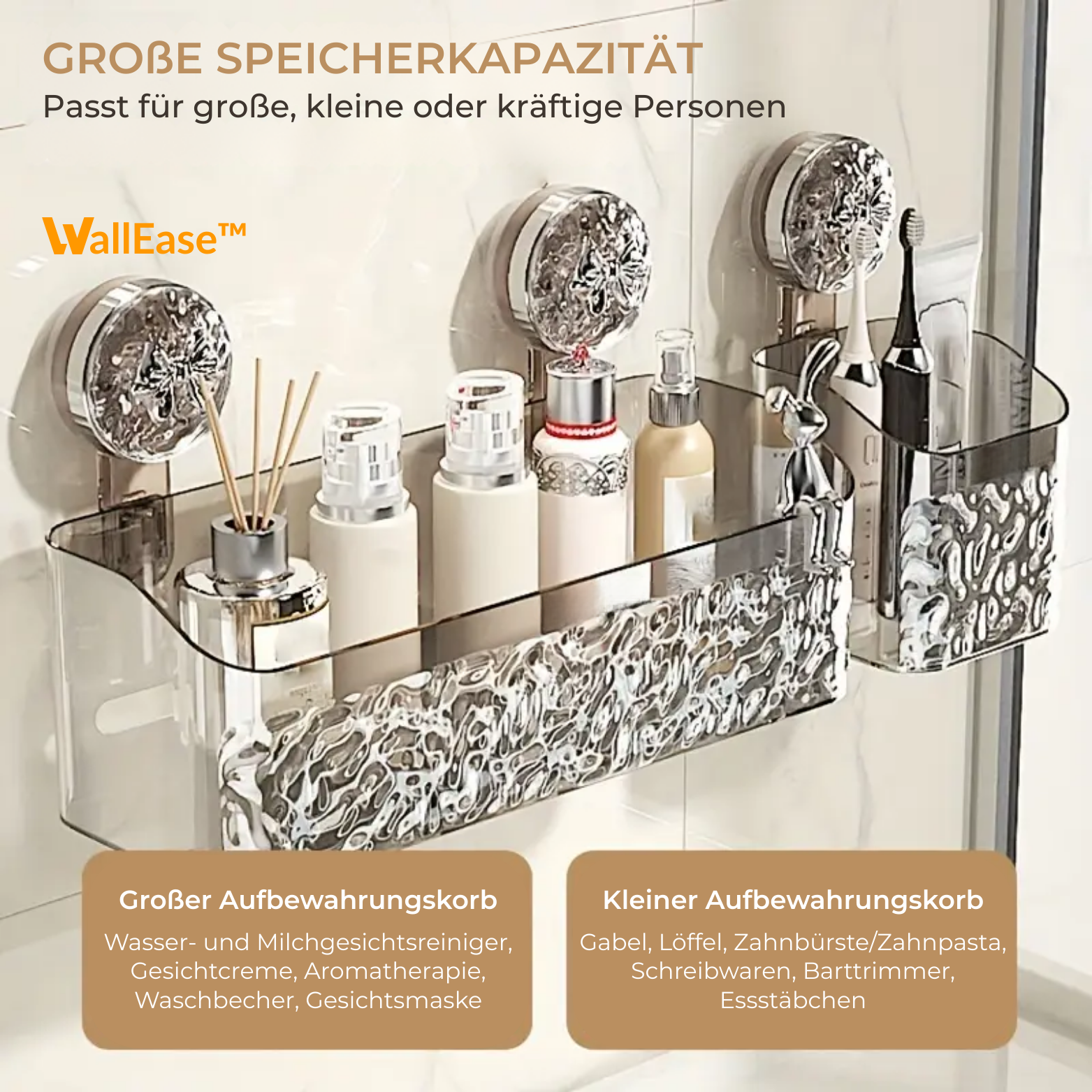 WallEase™ Saugnapf Badorganizer