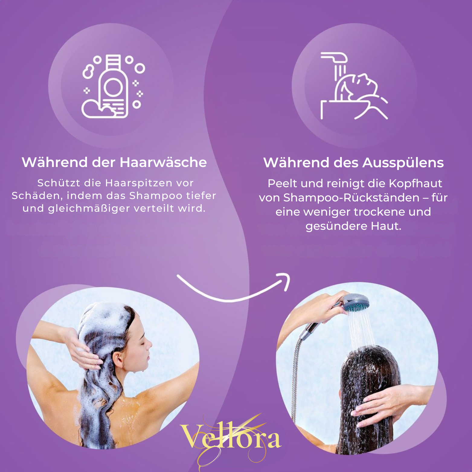 Vellora Kopfhaut Massagebürste – Gegen Schuppen & für Haarwachstum