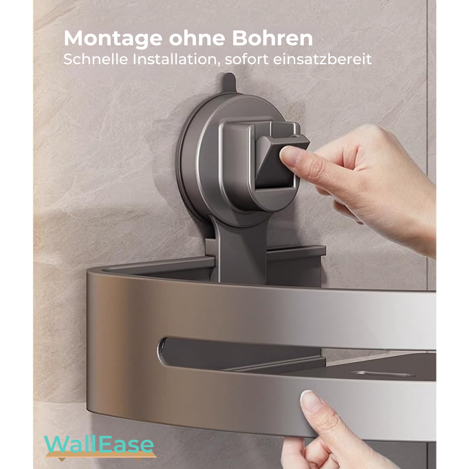WallEase Duschregal ohne Bohren mit Saugnapf