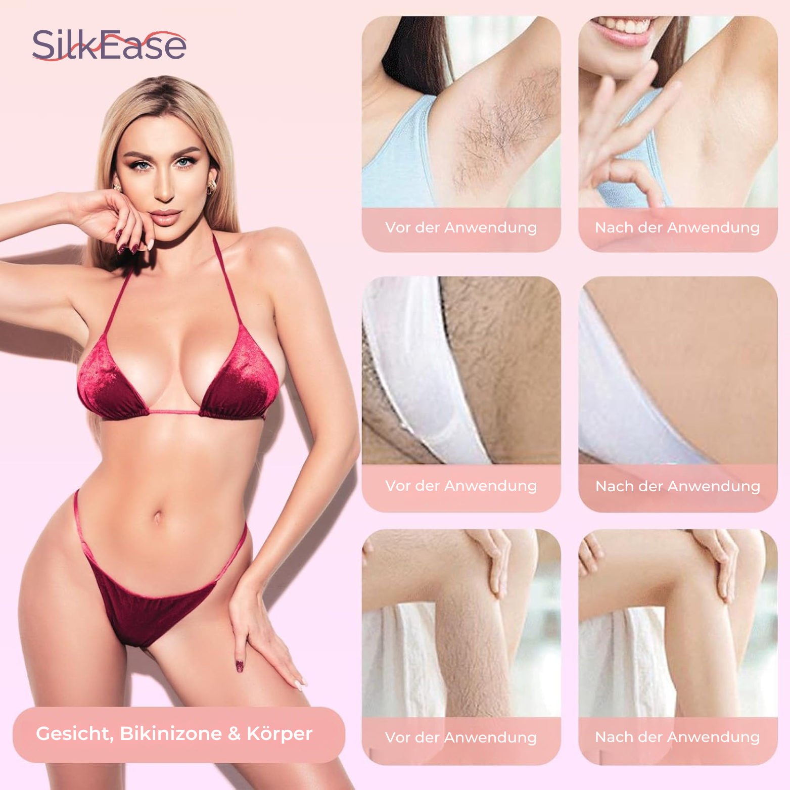 SilkEase 2-in-1 Damenrasierer – Gesicht, Bikinizone & Körper