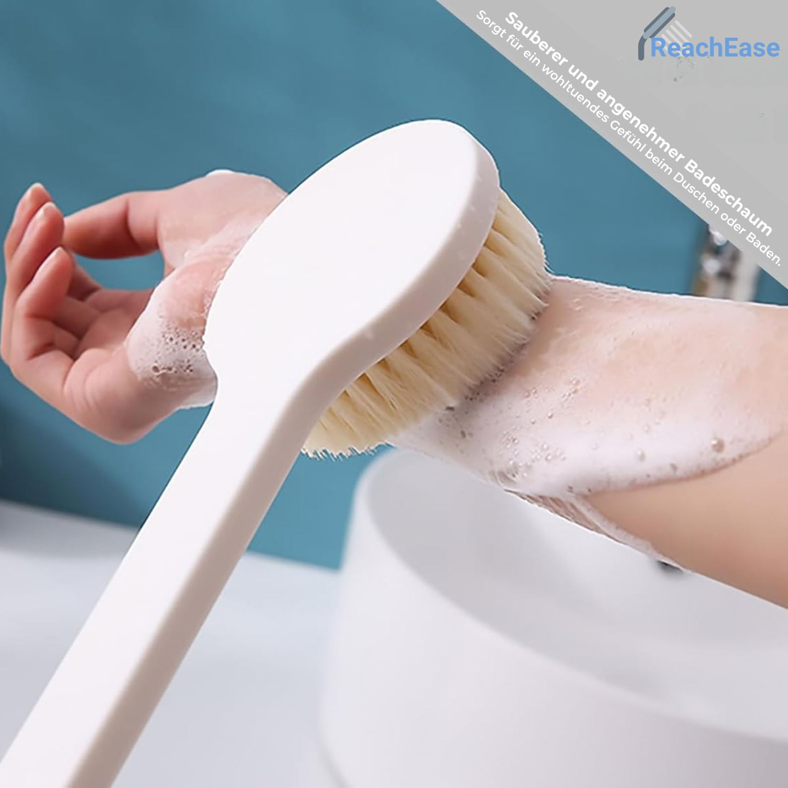 ReachEase Duschbürste mit langem Griff – Sanfte Rückenreinigung & Hautpeeling