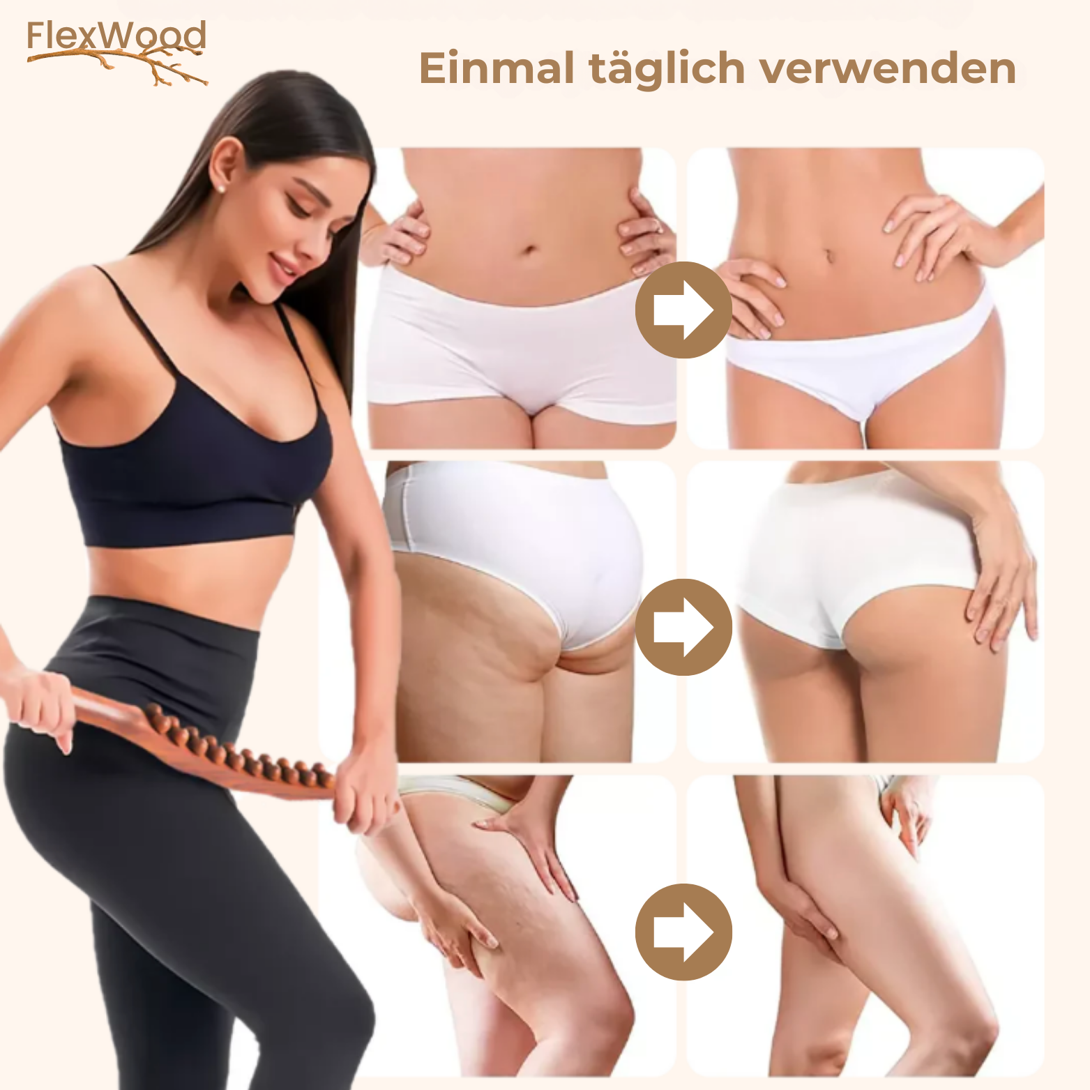 FlexWood Gua Sha Massagestab aus Holz