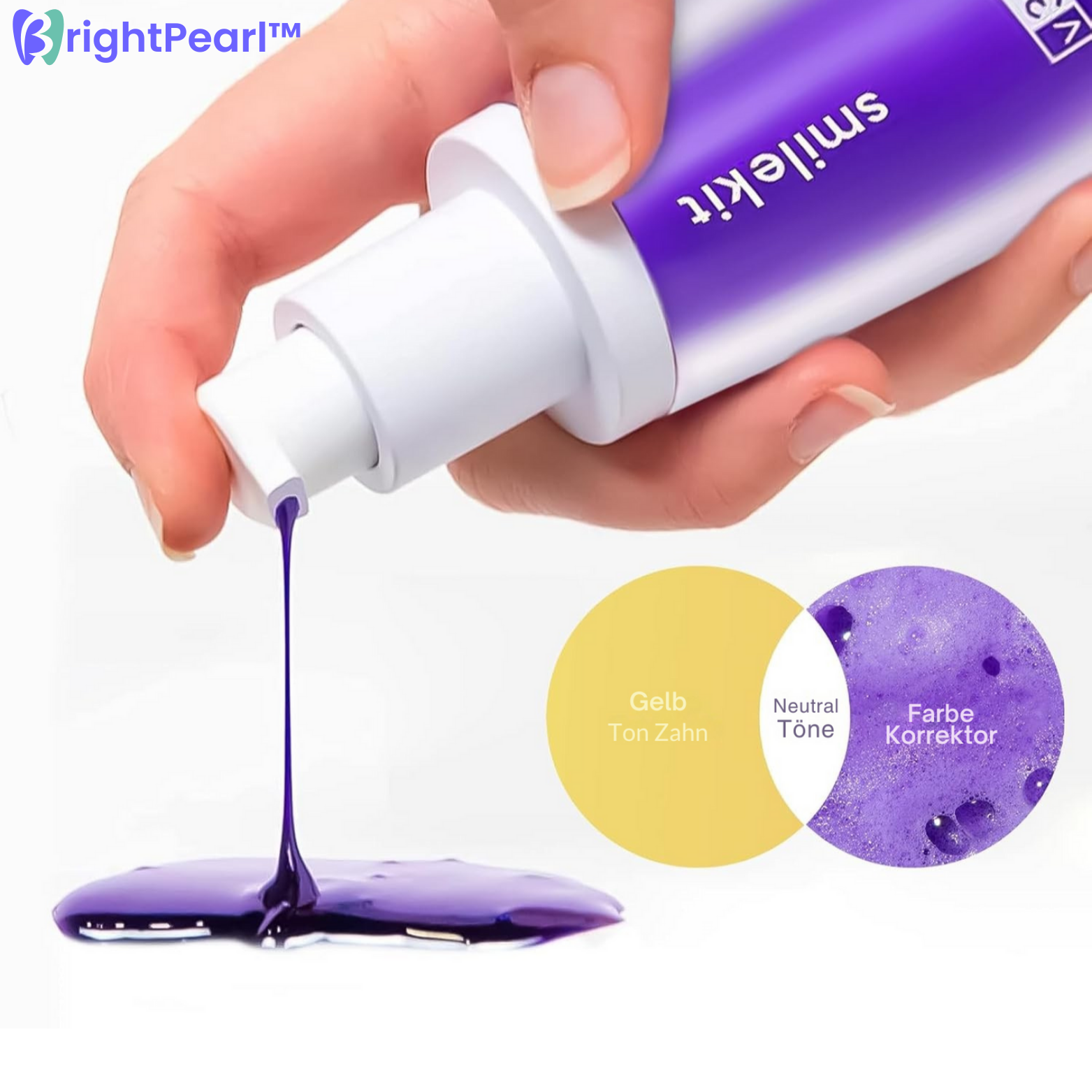 1+1 GRATIS | BrightPearl™ Farbkorrektur Serum - Lila Zahnpasta