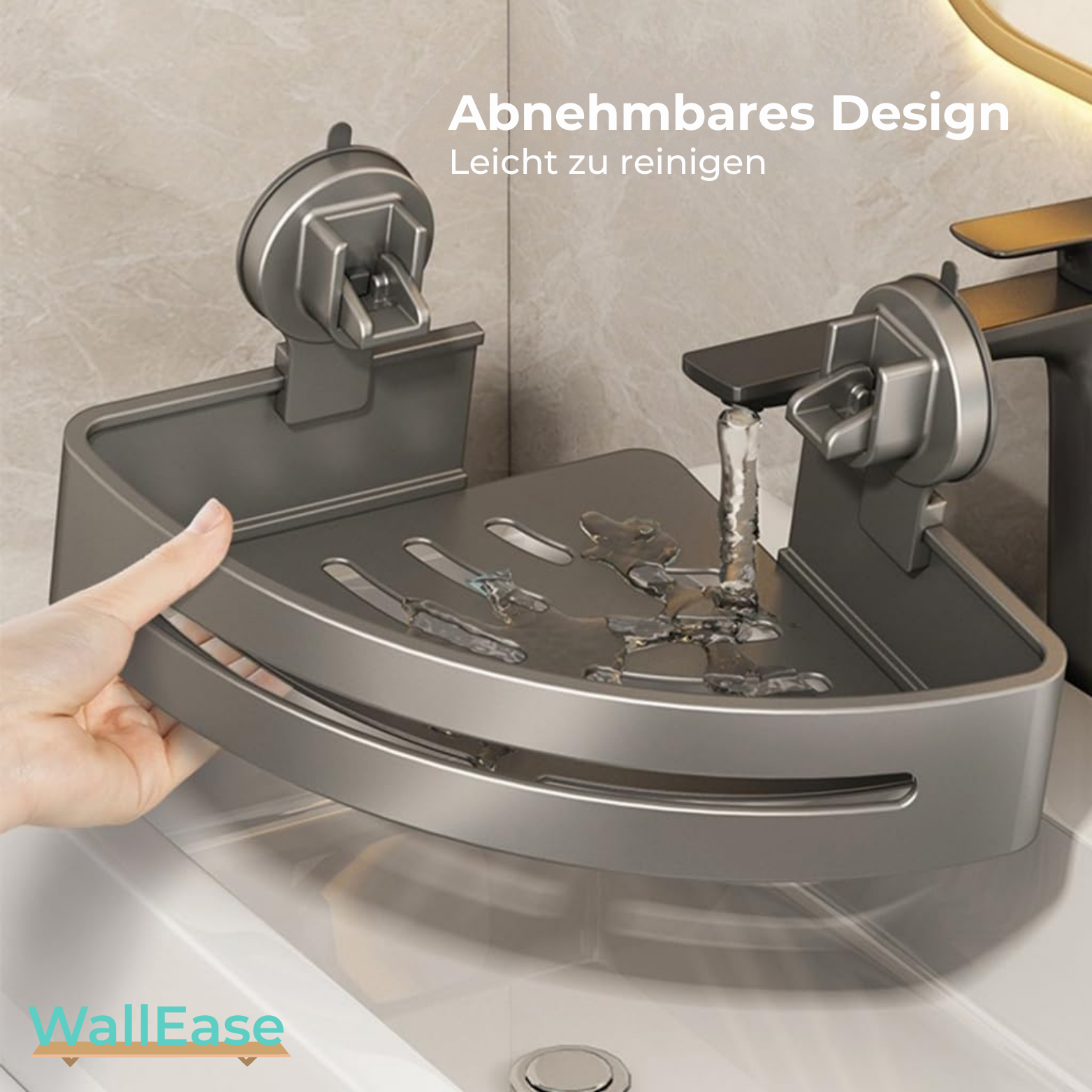 WallEase Duschregal ohne Bohren mit Saugnapf