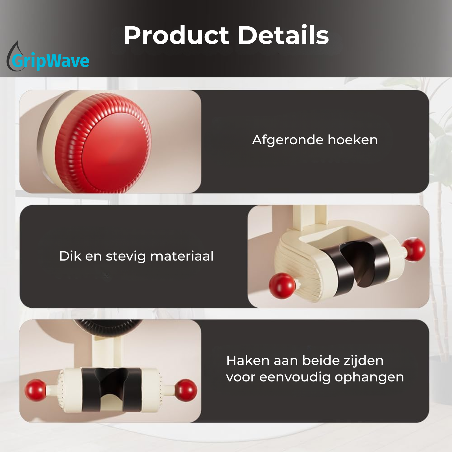 GripWave Verstelbare Zuignap Douchehouder