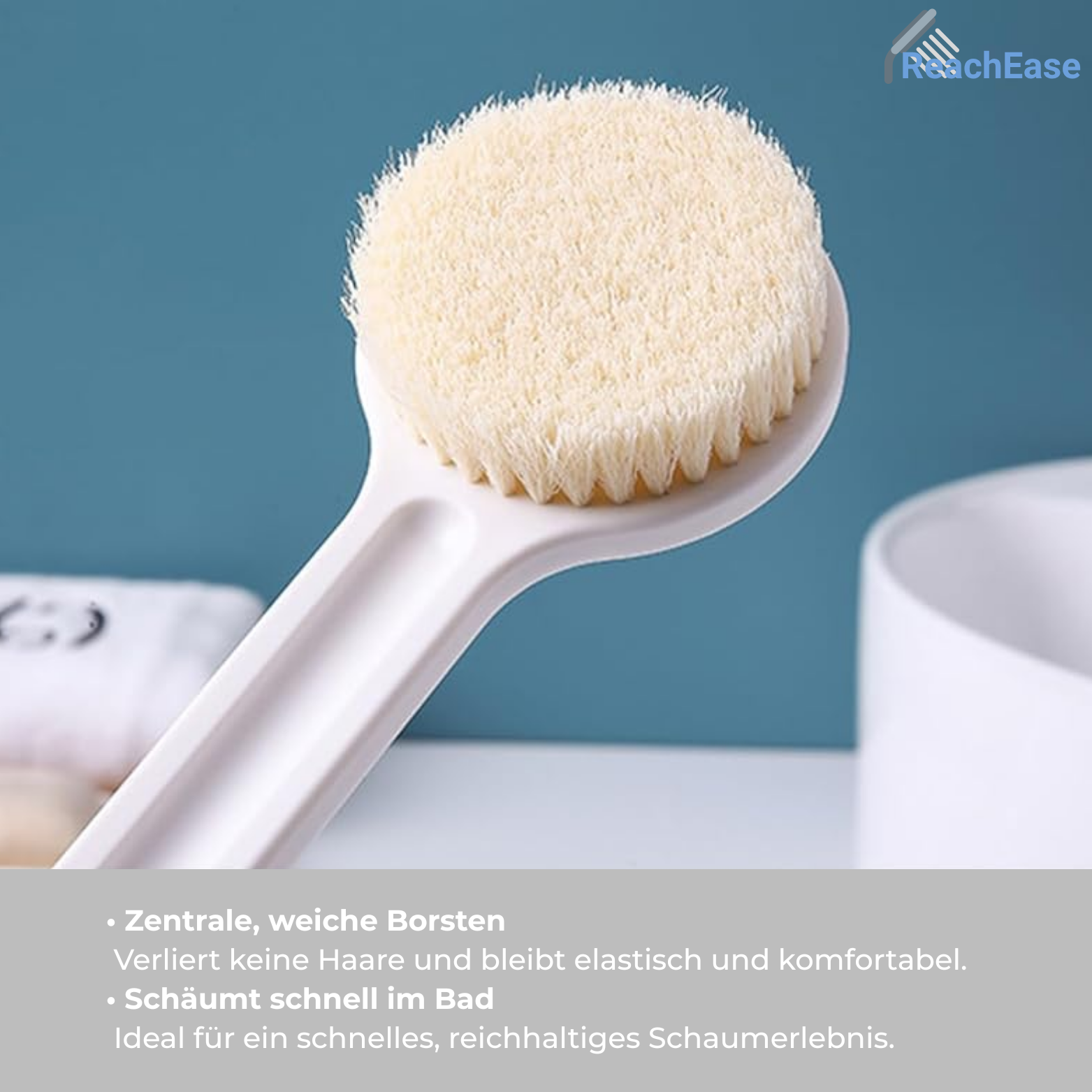 ReachEase Duschbürste mit langem Griff – Sanfte Rückenreinigung & Hautpeeling