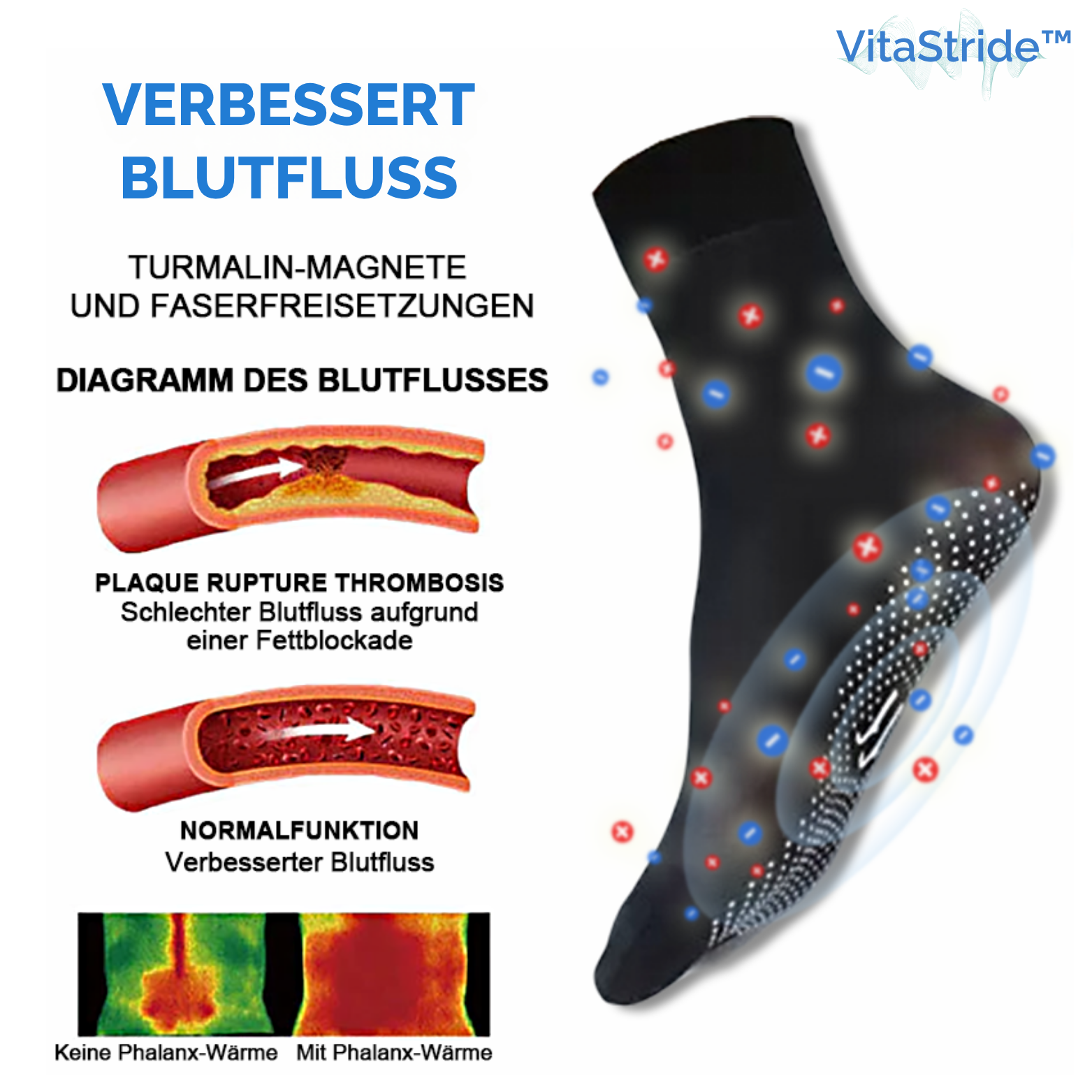 VitaStride™ Ionen-Kompressionssocken mit Tomalin