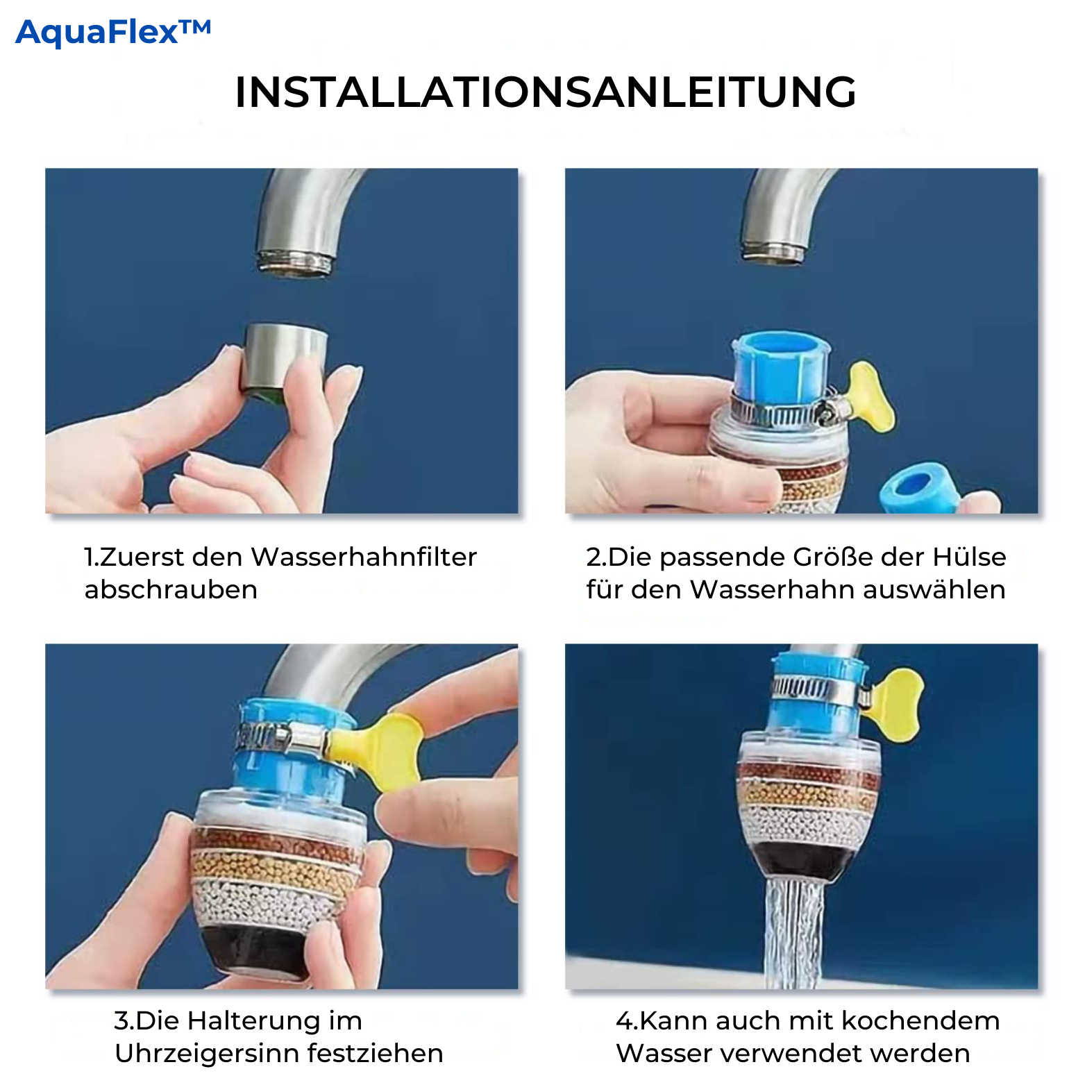 1+1 GRATIS | AquaFlex™ - 6 Schichten Wasserhahnfilter