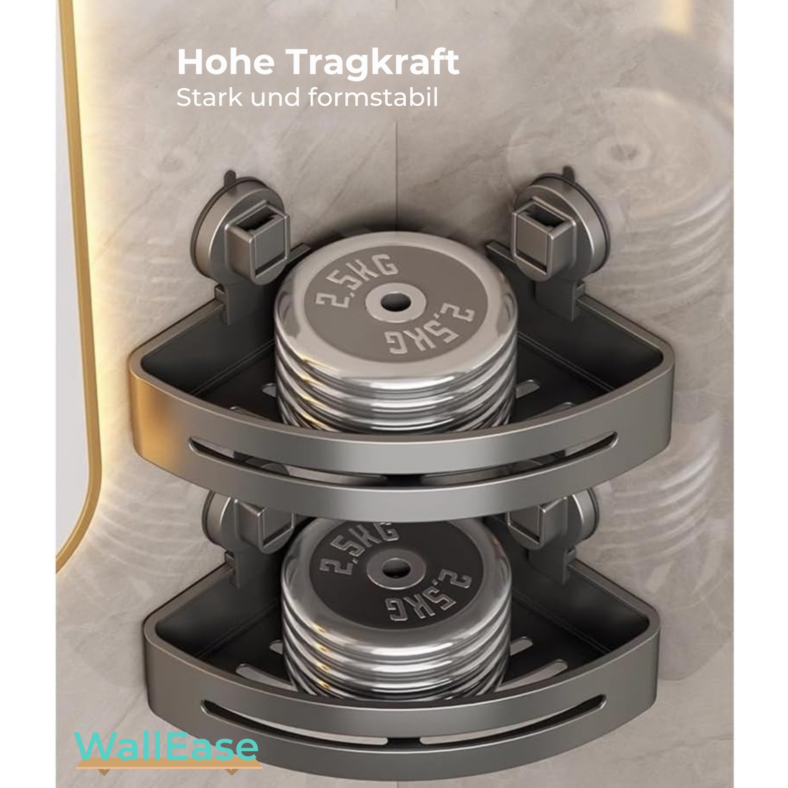 WallEase Duschregal ohne Bohren mit Saugnapf