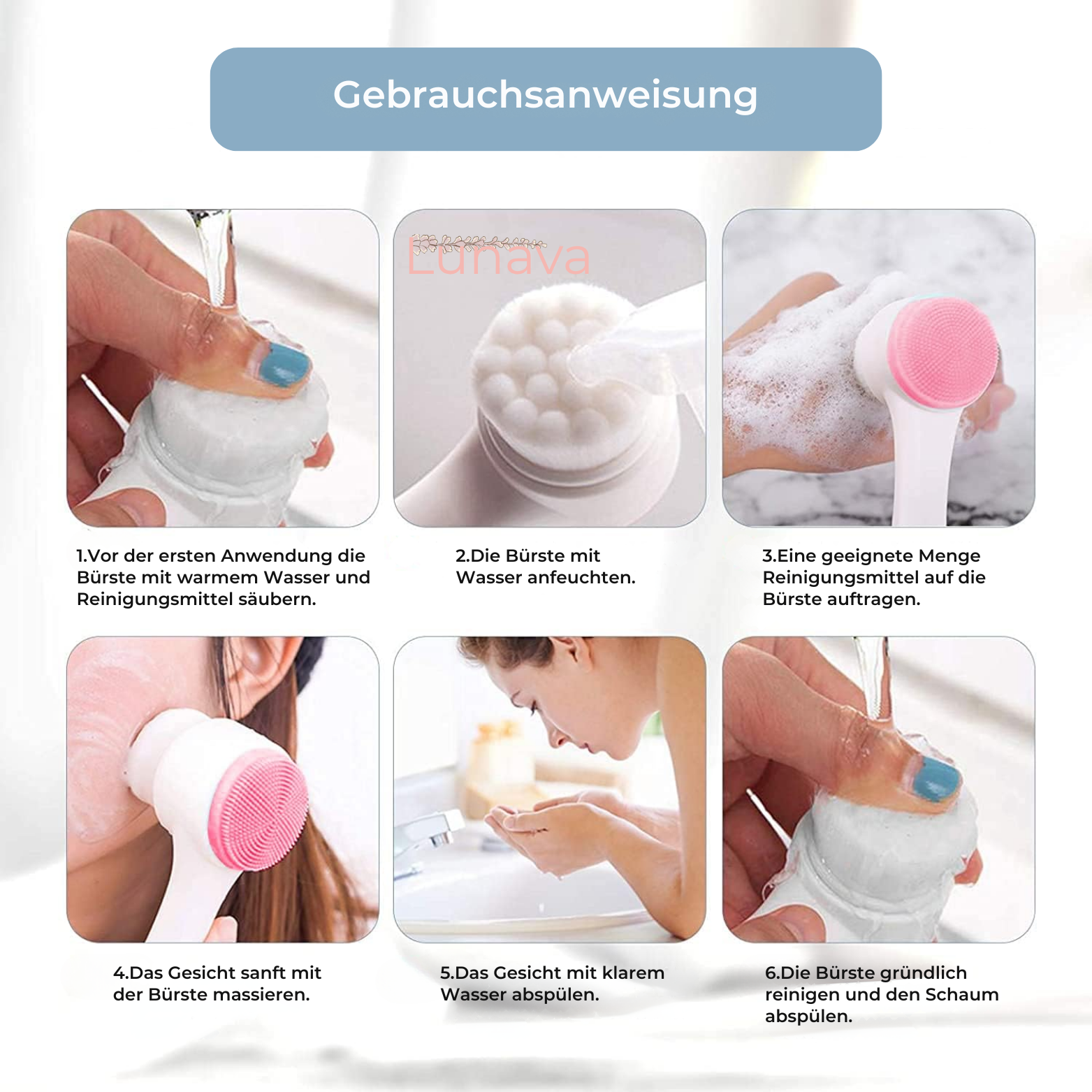 Lunava 2-in-1 Gesichtsreinigungsbürste – Reinigung & Peeling