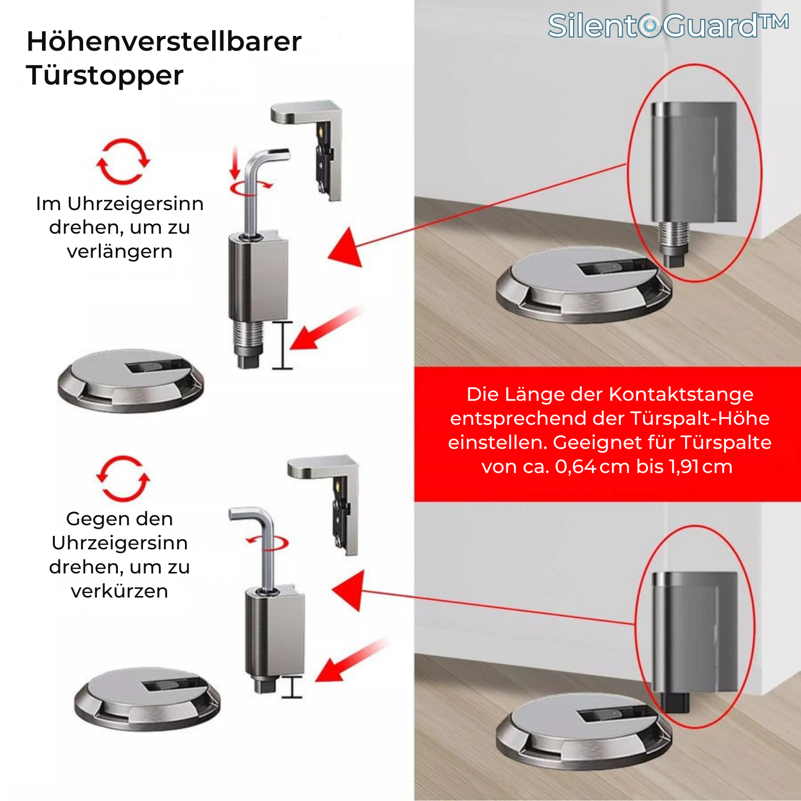 1+1 GRATIS | SilentGuard™ Türstopper verstellbar