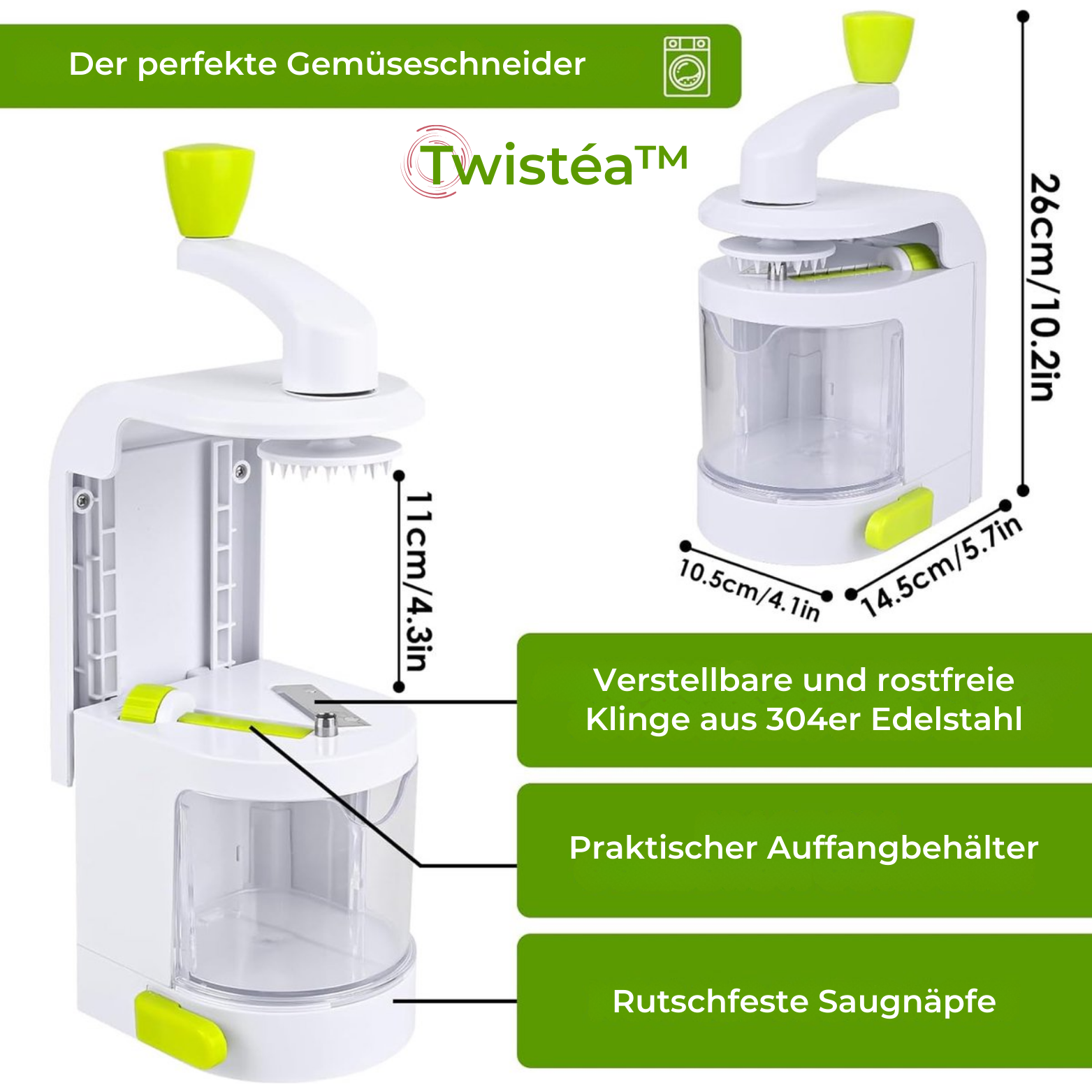 Twistéa™ 4-in-1 Spiralschneider für Gemüse & Salate