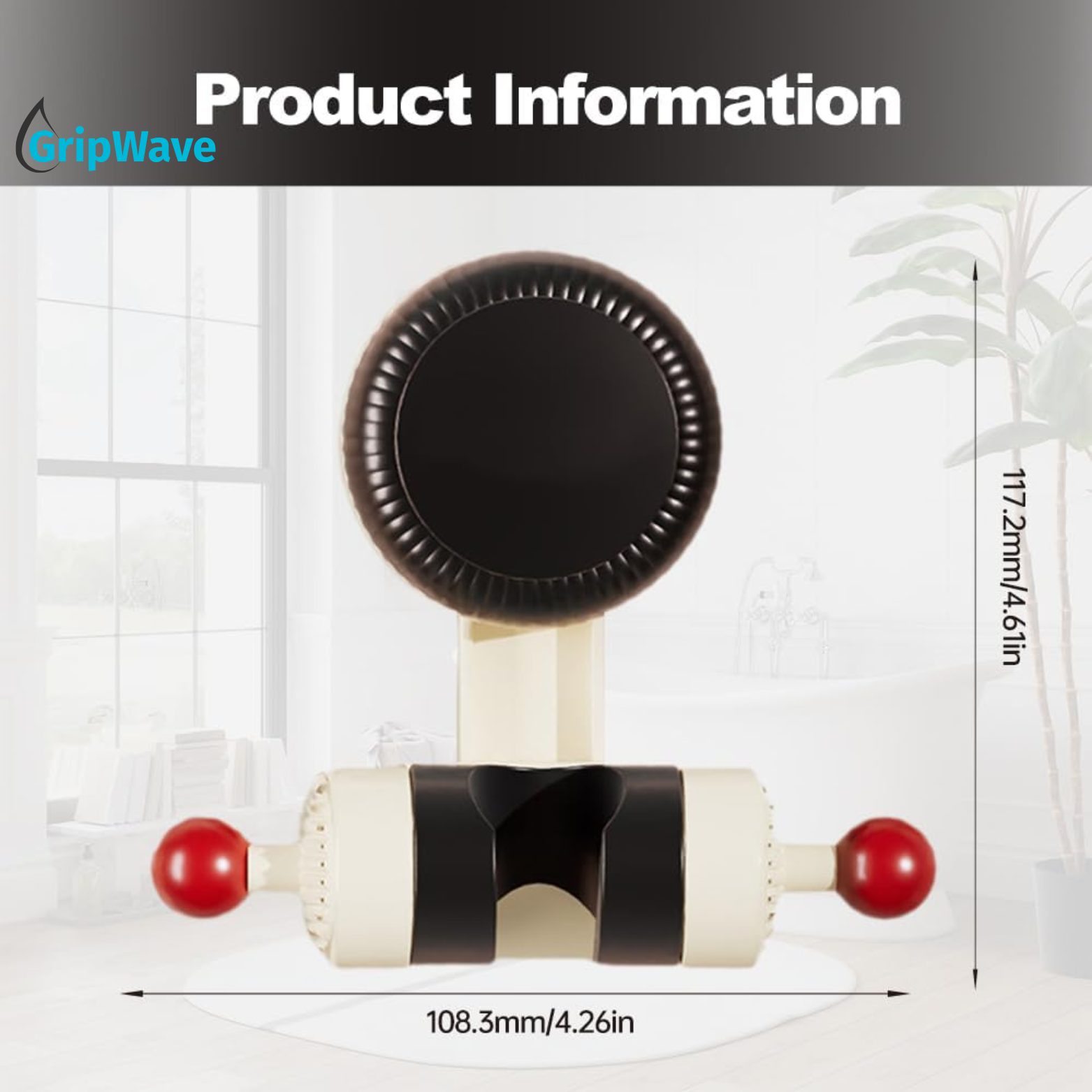 GripWave Verstelbare Zuignap Douchehouder