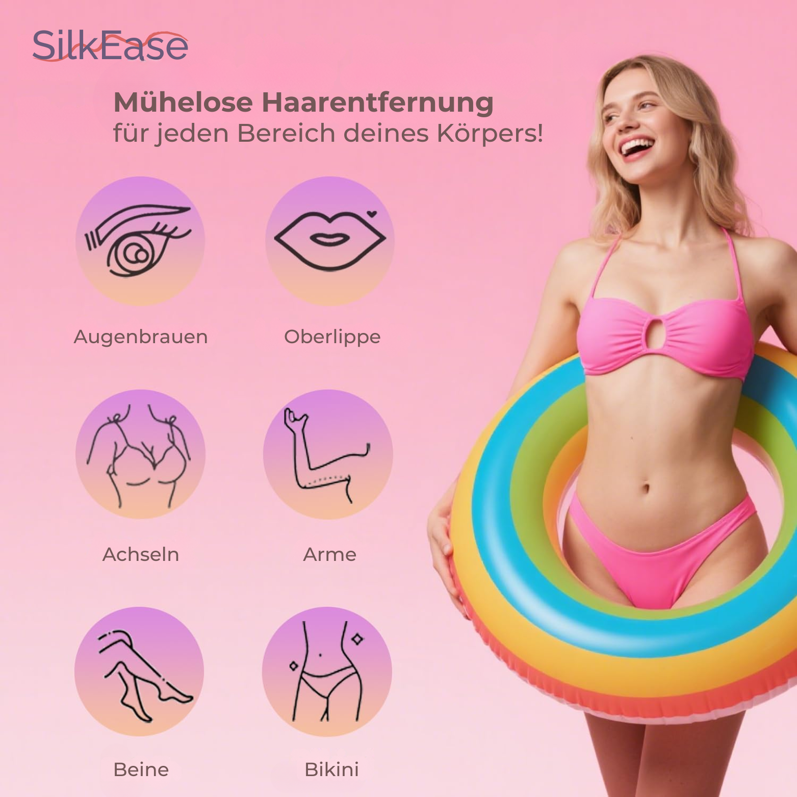 SilkEase 2-in-1 Damenrasierer – Gesicht, Bikinizone & Körper