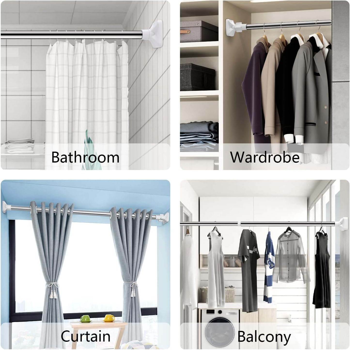 FlexiRod™ - Telescopic No-Drill Curtain Rod