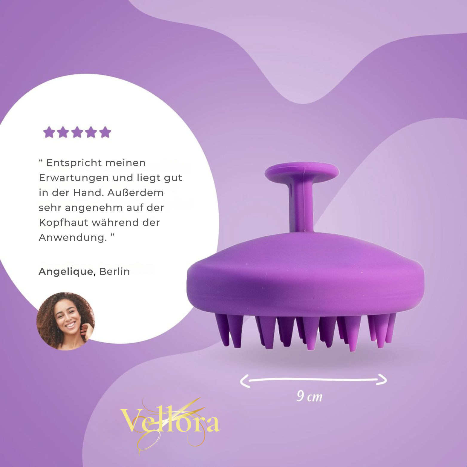 Vellora Kopfhaut Massagebürste – Gegen Schuppen & für Haarwachstum